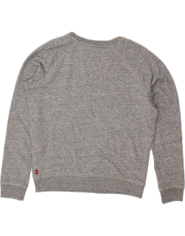 LEVI'S Womens Graphic Sweatshirt Jumper UK 14 Medium Grey Cotton Vintage Levi's and Second-Hand Levi's from Messina Hembry 