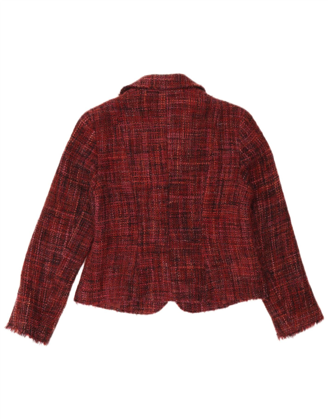 Jaqueta blazer feminina de 2 botões Marks & Spencer Reino Unido 14 médio Borgonha manchada