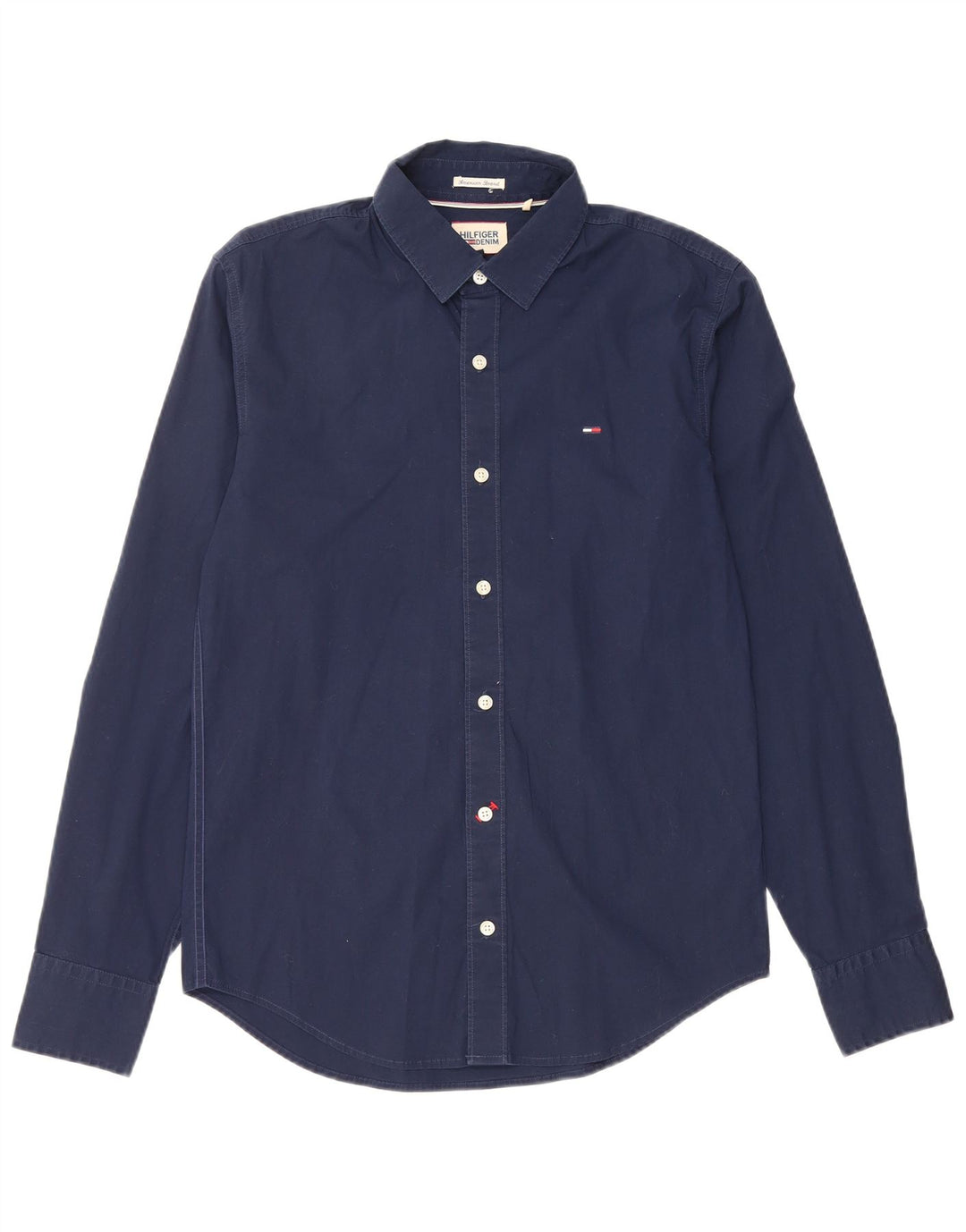 Camisa masculina TOMMY HILFIGER médio algodão azul marinho