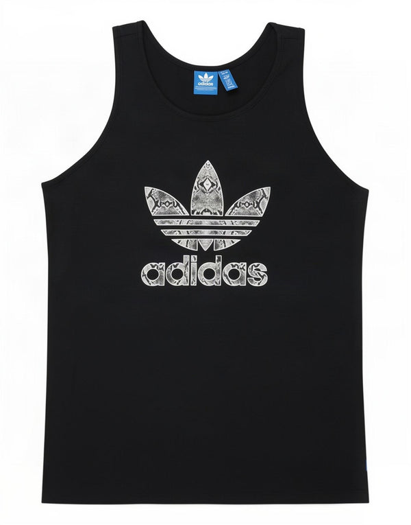 Adidas Womens Graphic Vest Top UK 16 Grande Algodão Preto