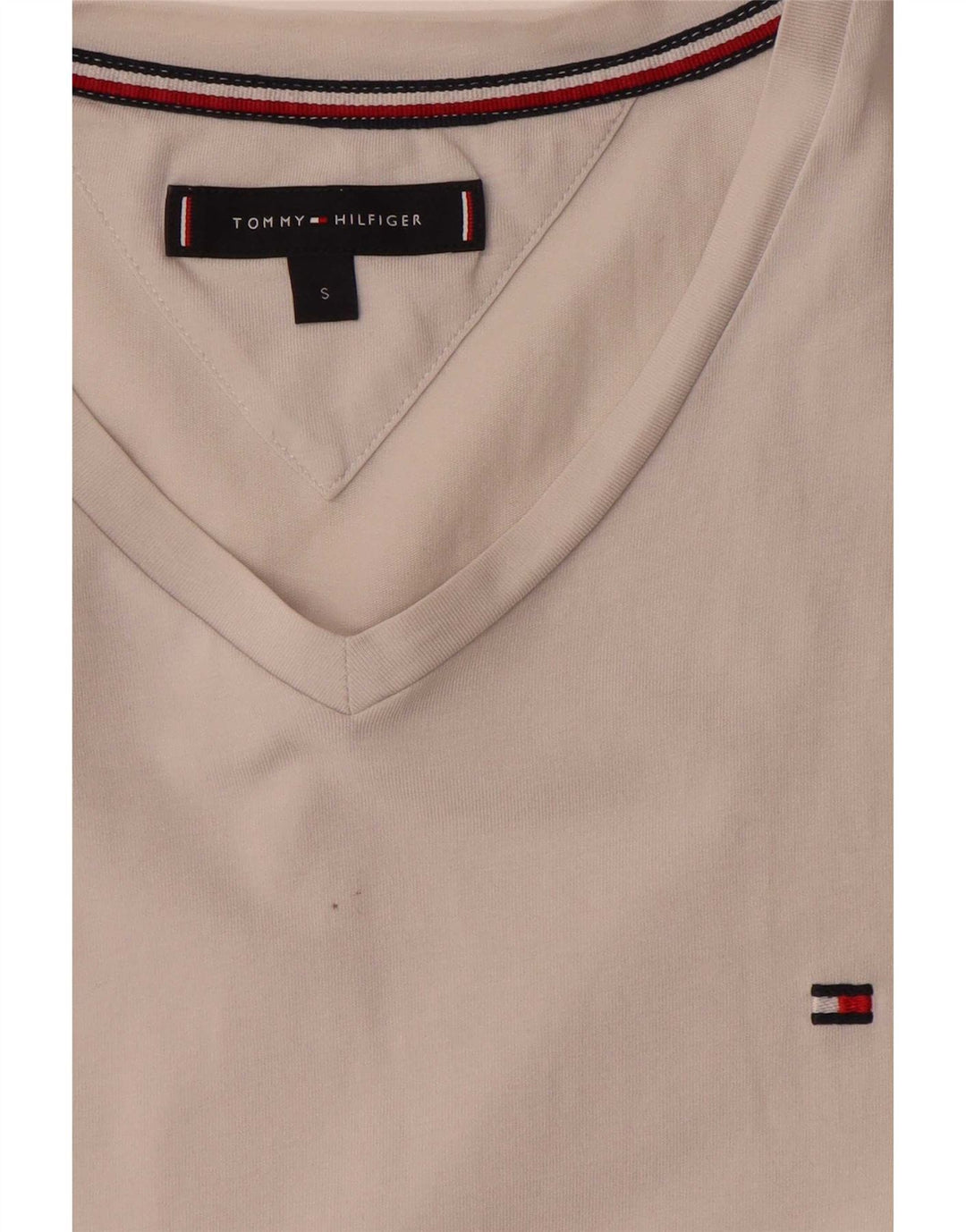 Camiseta masculina Tommy Hilfiger top pequeno algodão branco