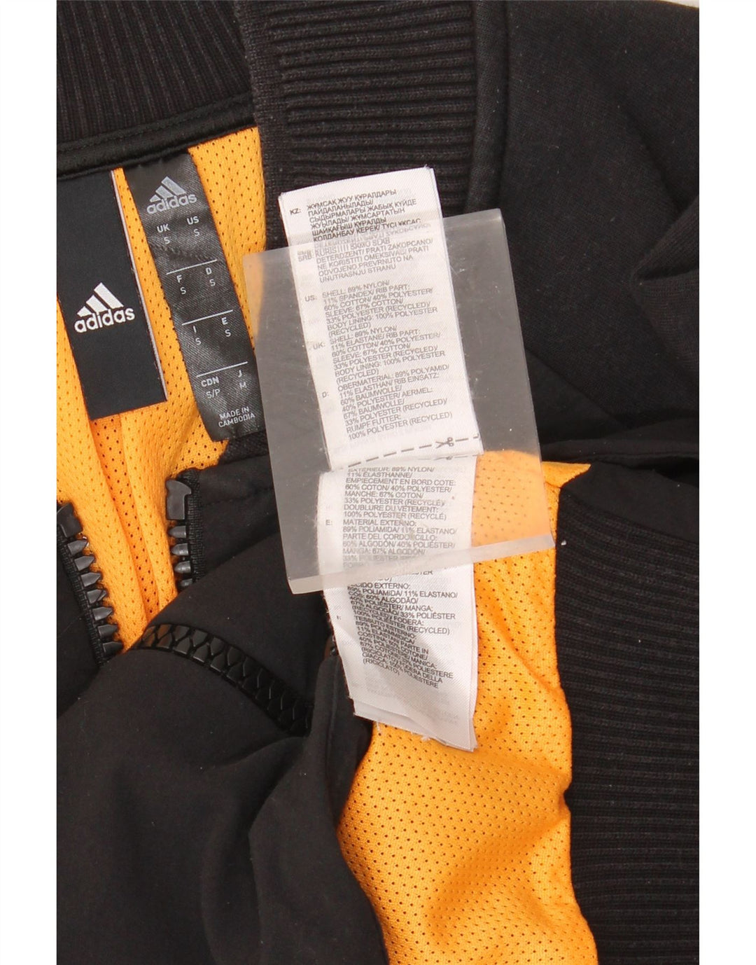 ADIDAS Mens Graphic Tracksuit Top Jacket Pequeno Preto Colourblock Nylon