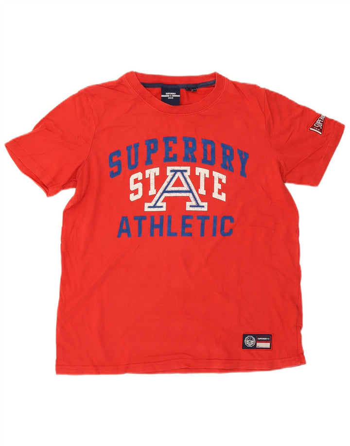 Camiseta feminina Superdry com estampa gráfica UK 10 pequena vermelha