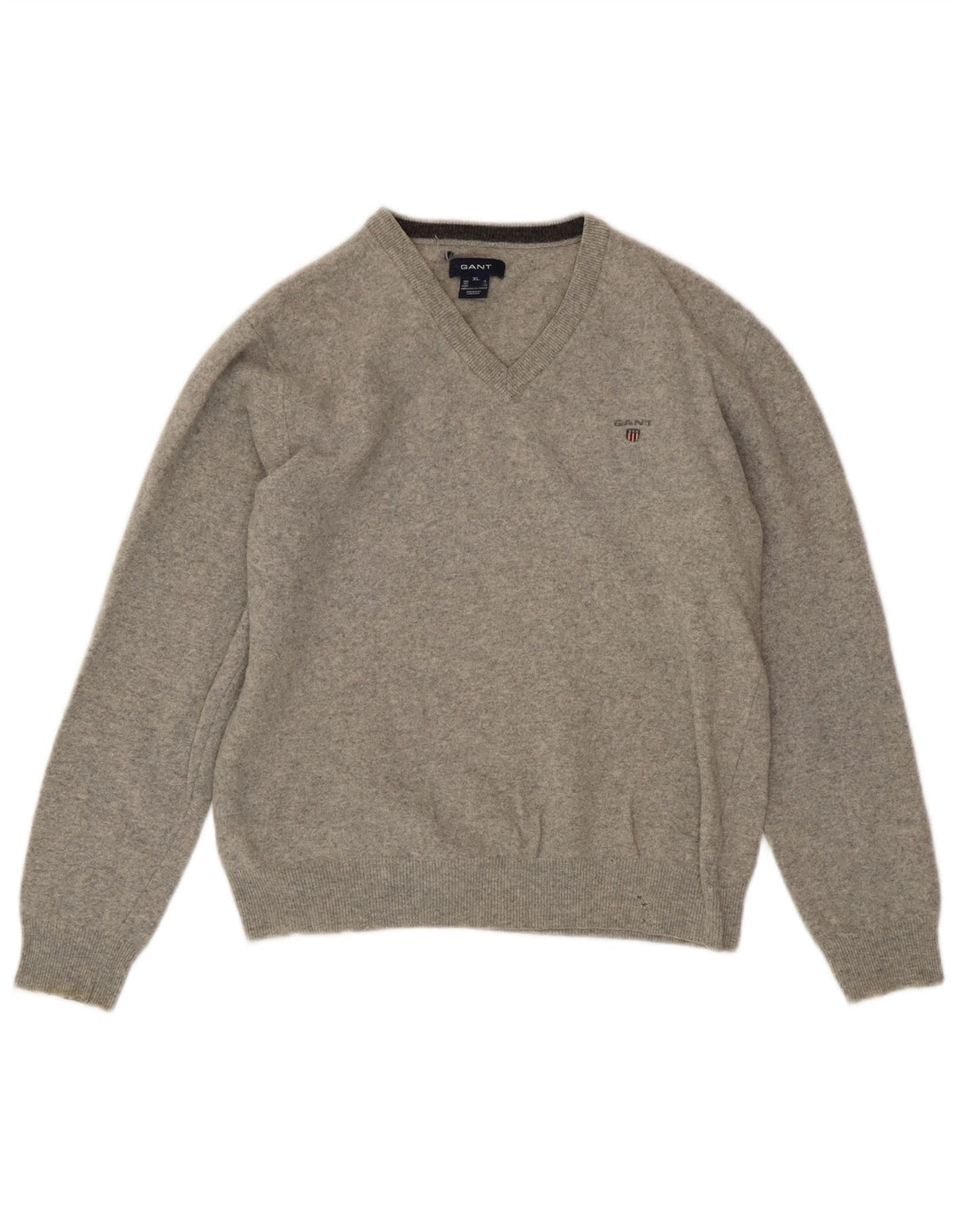 Suéter feminino Gant com decote em V Reino Unido 18 XL lã cinza