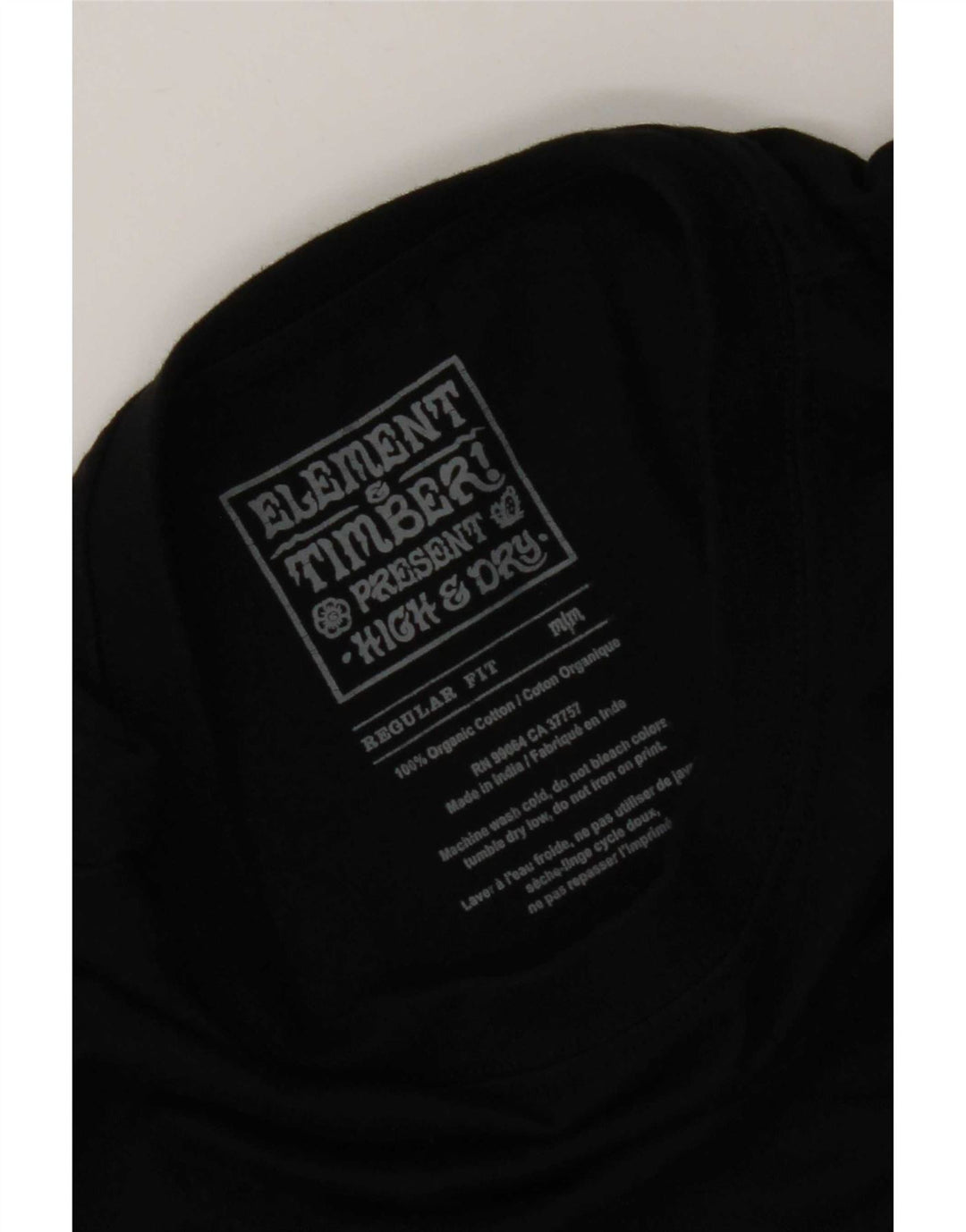 Camiseta masculina Element Regular Fit com estampa gráfica de algodão preto médio