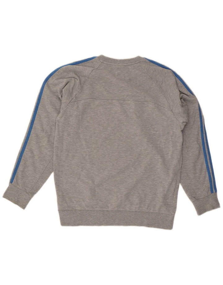Adidas Mens Moletom Jumper Médio Algodão Cinza