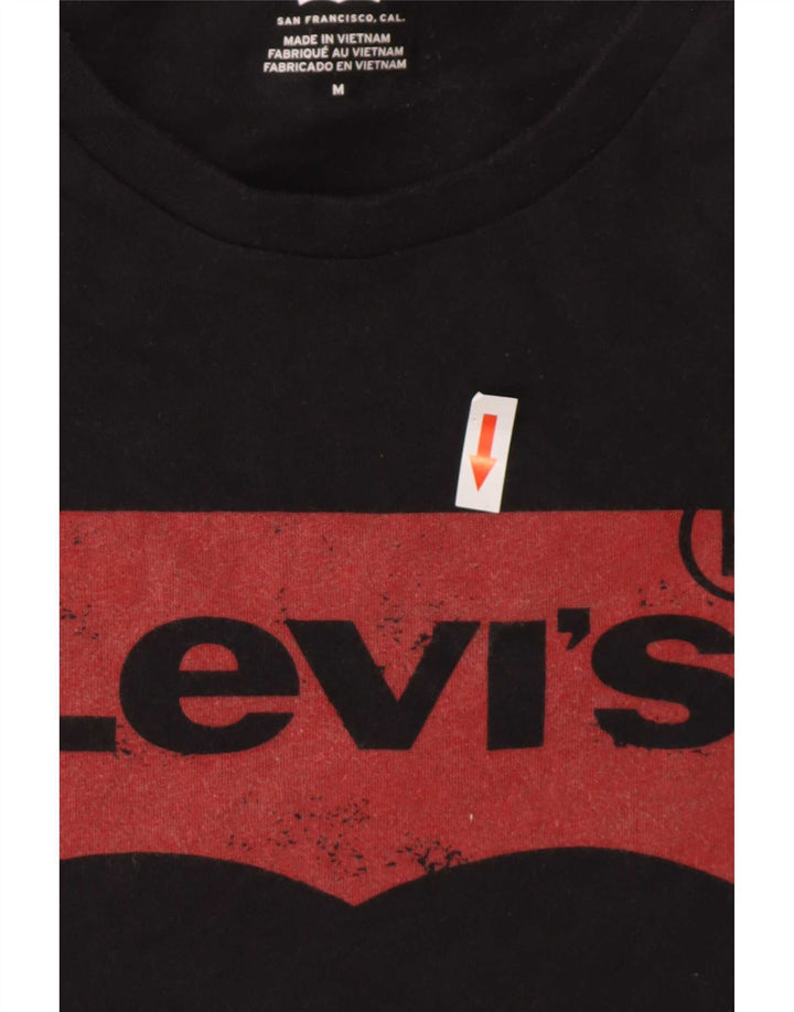 Camiseta gráfica masculina Levi's Top médio algodão preto