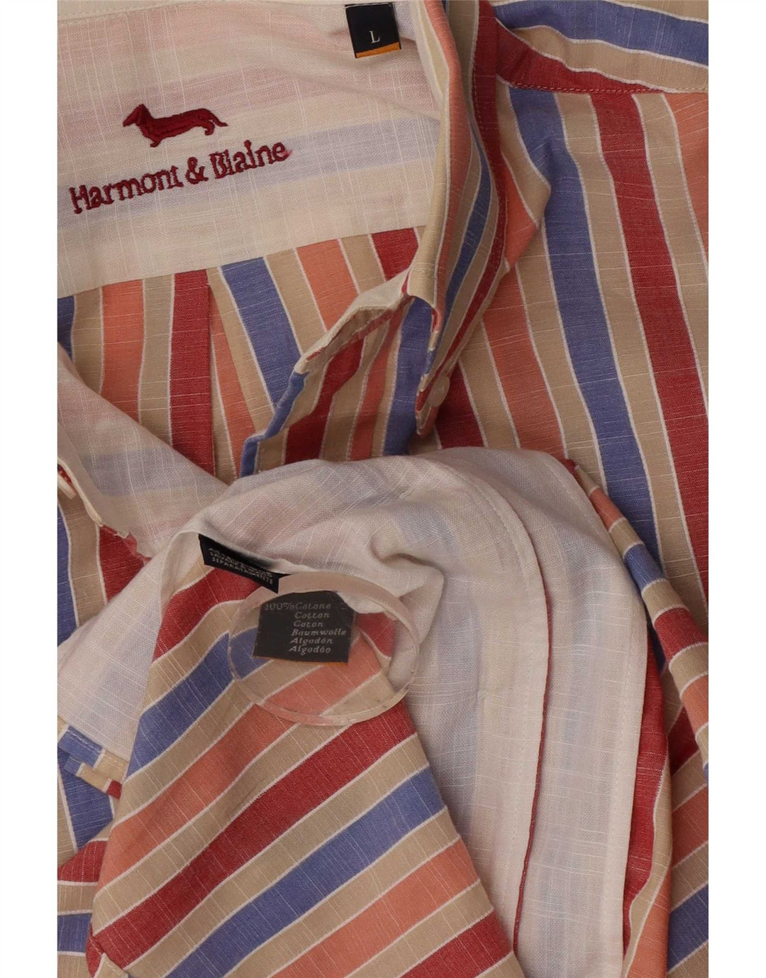 Camisa masculina Harmont & Blaine grande algodão listrado multicolorido