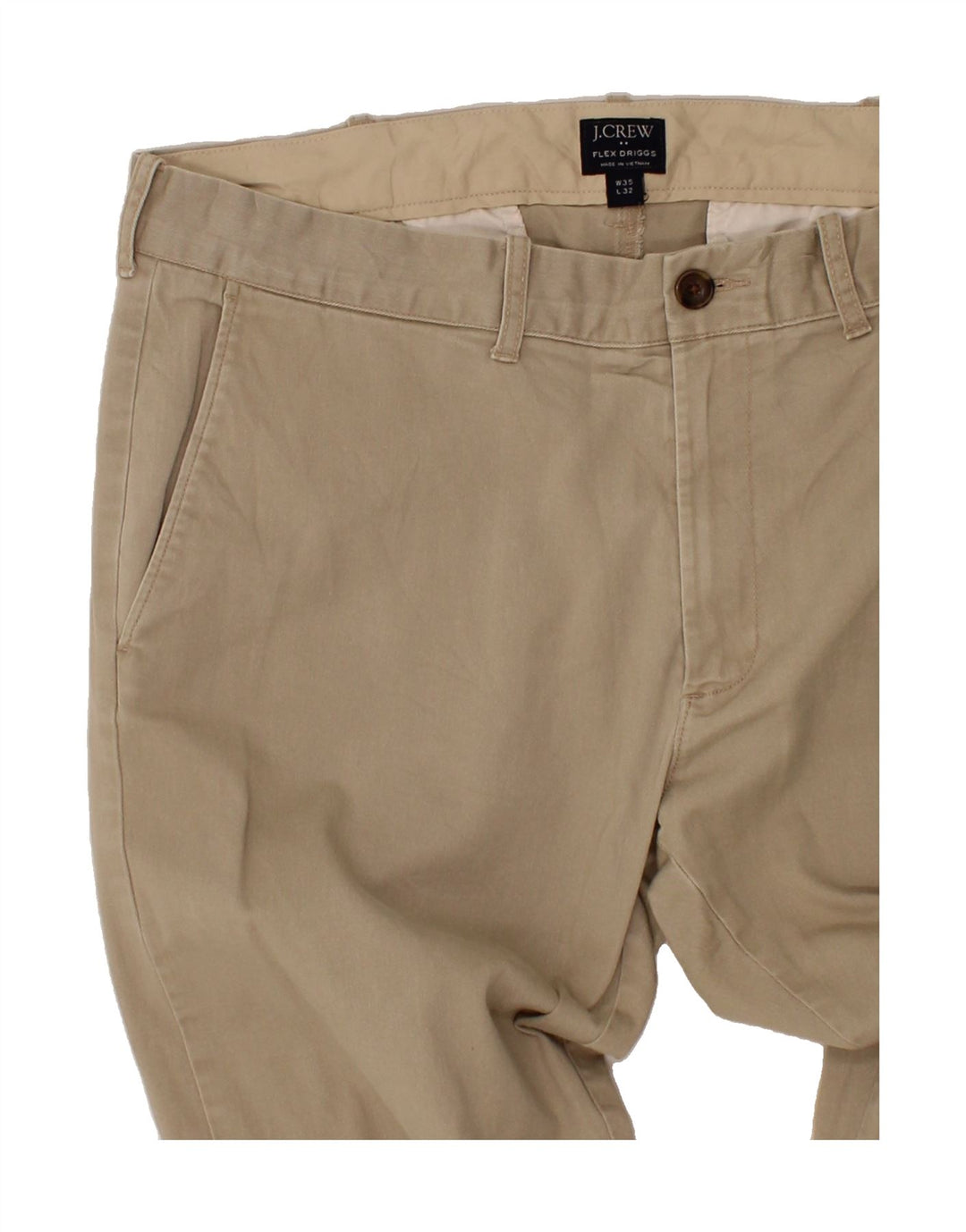 J. CREW Mens Flex Driggs Slim Chino Trousers W35 L32 Beige Cotton Vintage J. Crew and Second-Hand J. Crew from Messina Hembry 