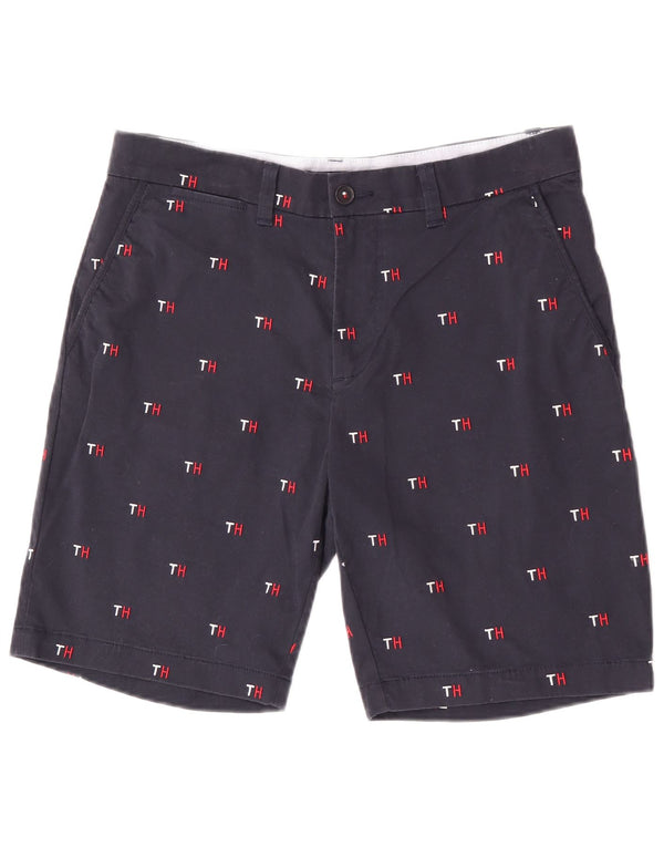 Tommy Hilfiger Mens Graphic Chino Shorts W33 Médio Azul Marinho Algodão