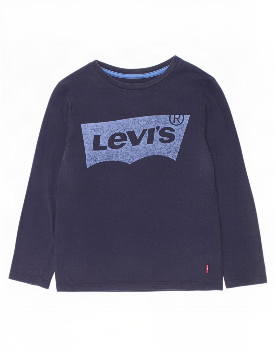 Top gráfico Levi's Boys manga comprida 9-10 anos azul marinho algodão