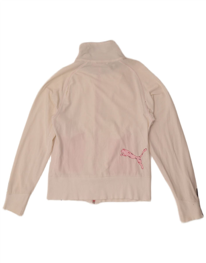 Puma Womens Tracksuit Top Jacket UK 12 Médio Off White