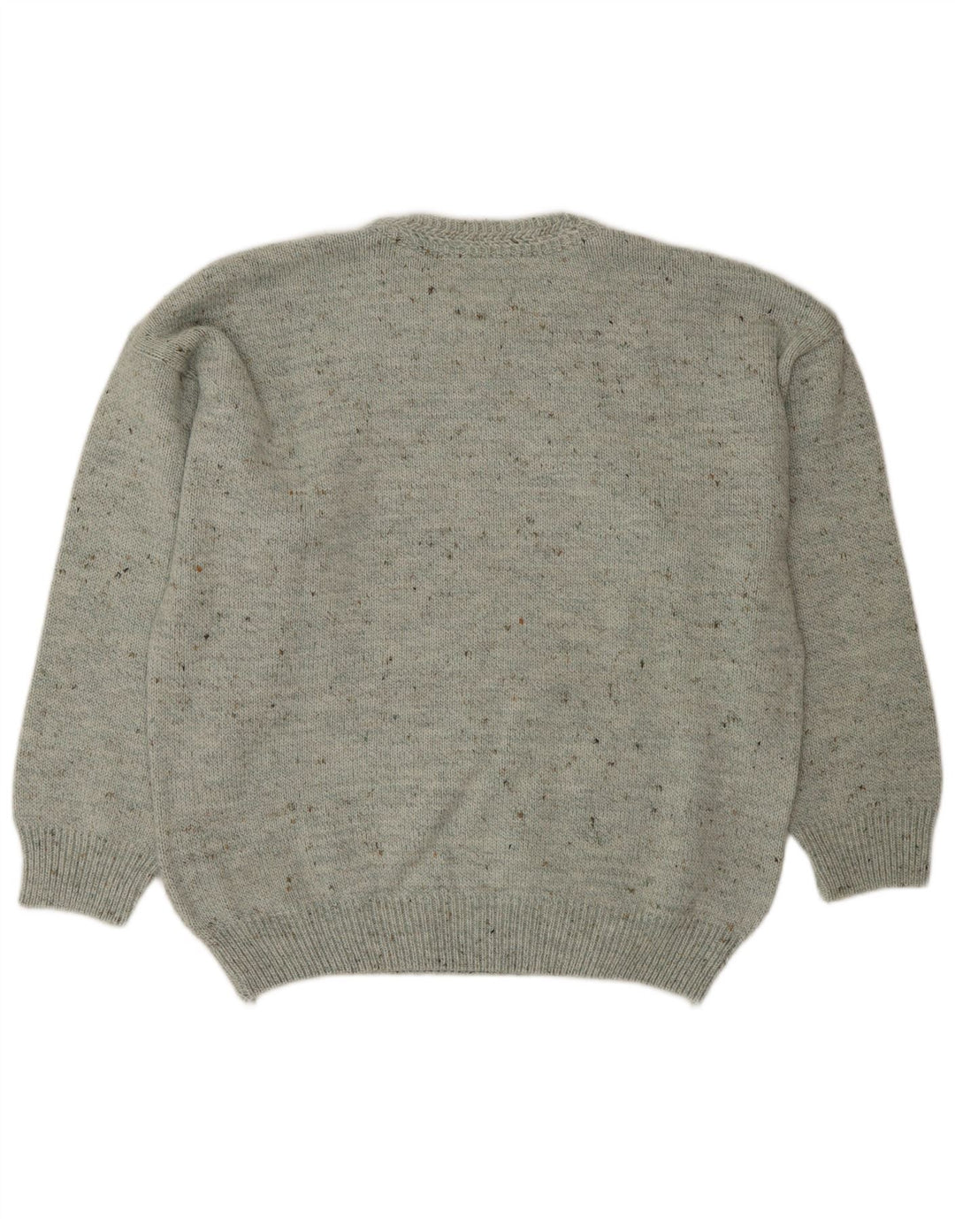 Suéter masculino South Coast com gola redonda IT 52 grande cinza manchado