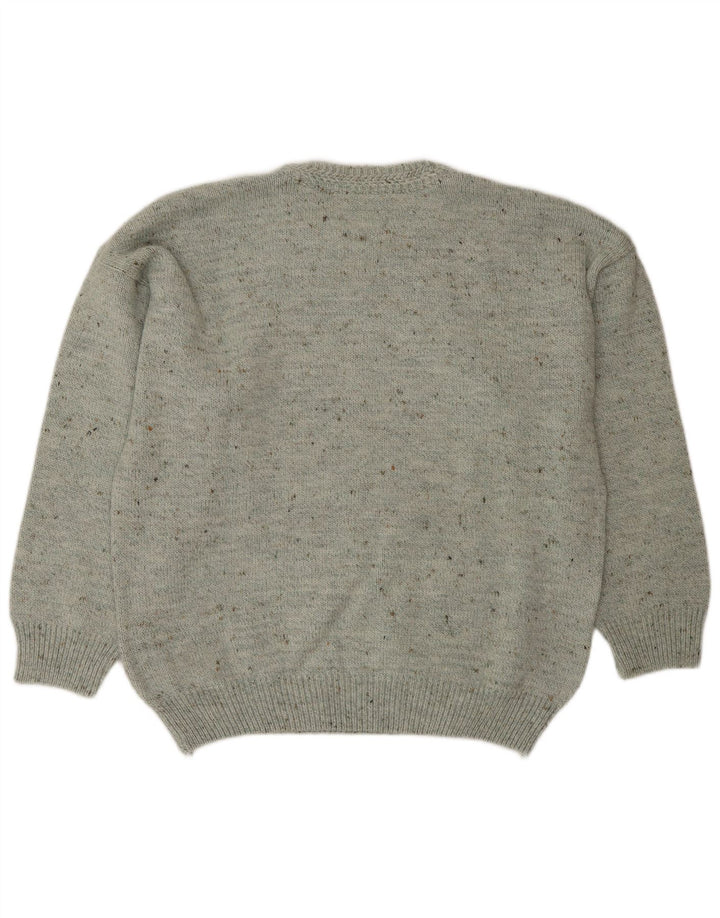Suéter masculino South Coast com gola redonda IT 52 grande cinza manchado