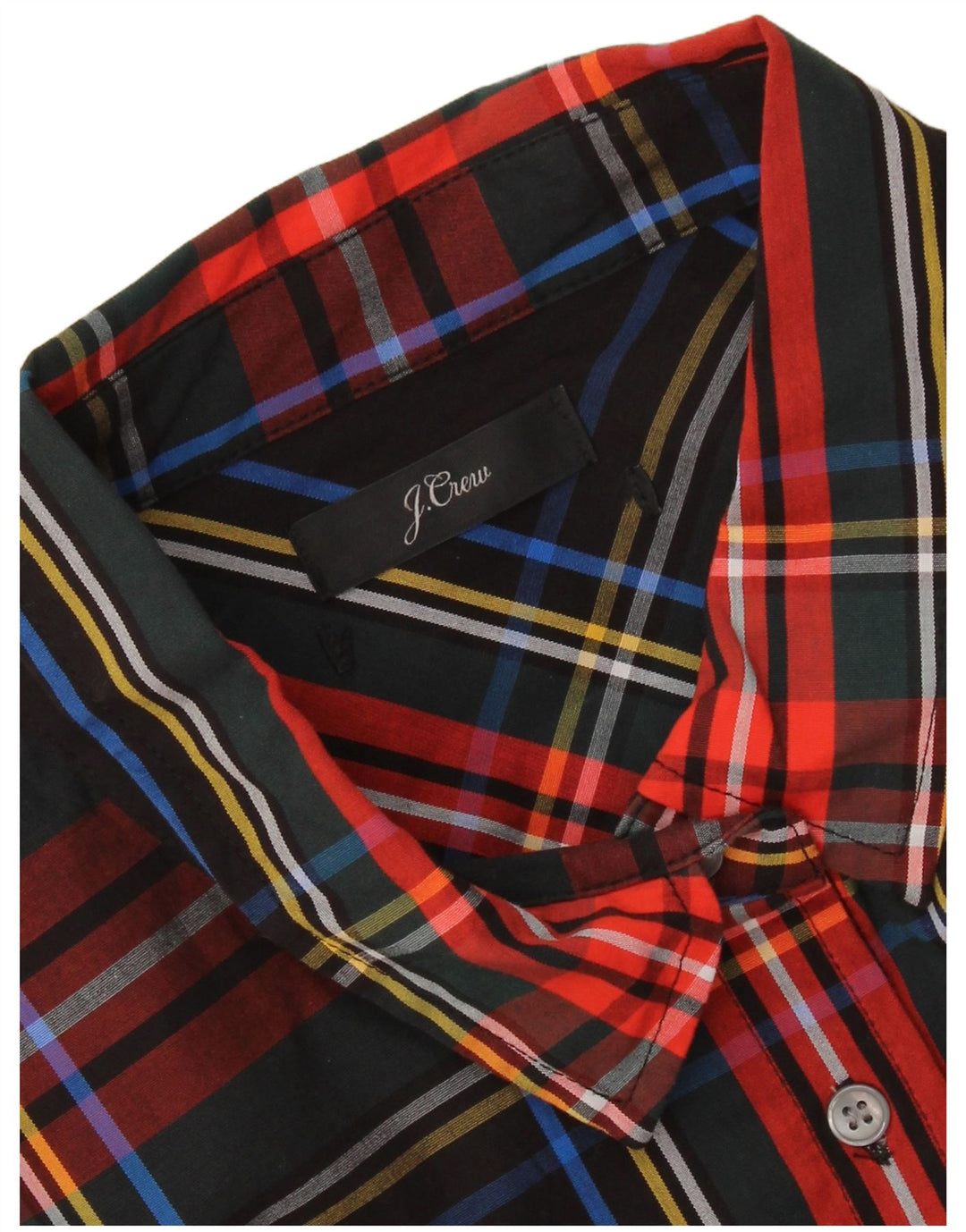 Camisa feminina J. CREW UK 18 XL preta xadrez