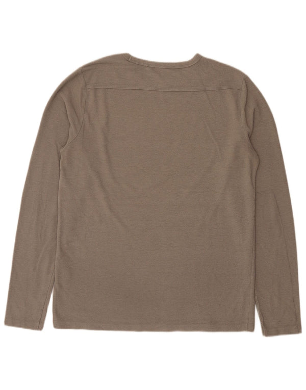 Top masculino All Saints de manga comprida grande poliéster cinza