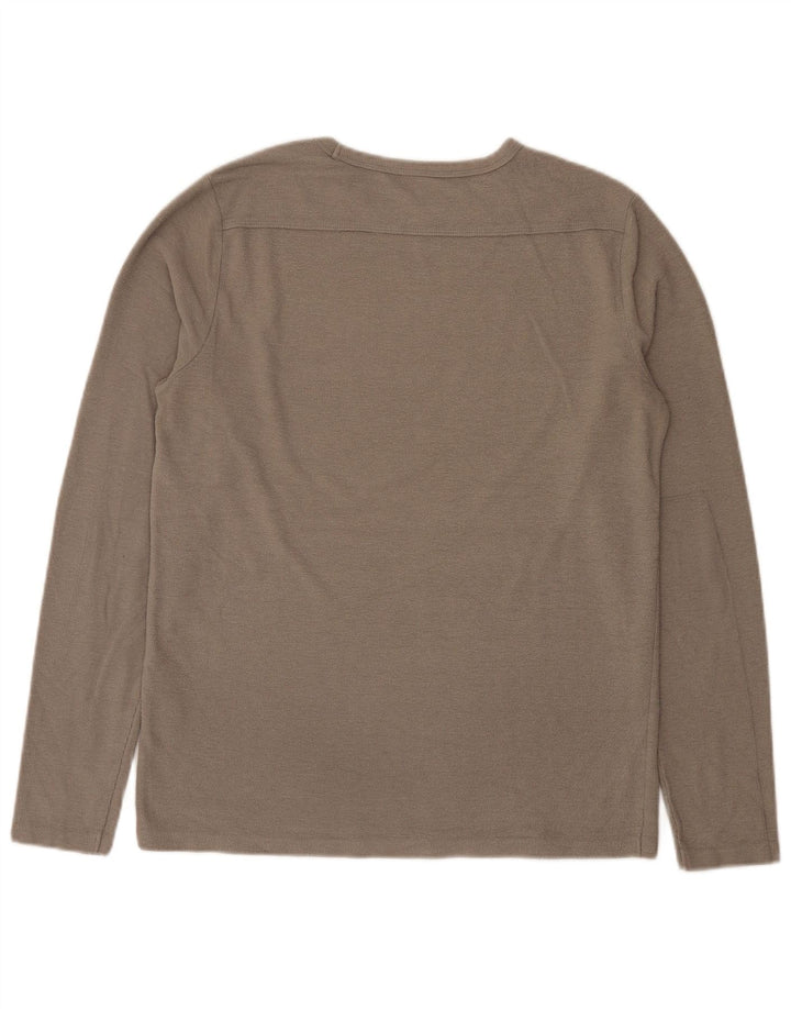 Top masculino All Saints de manga comprida grande poliéster cinza