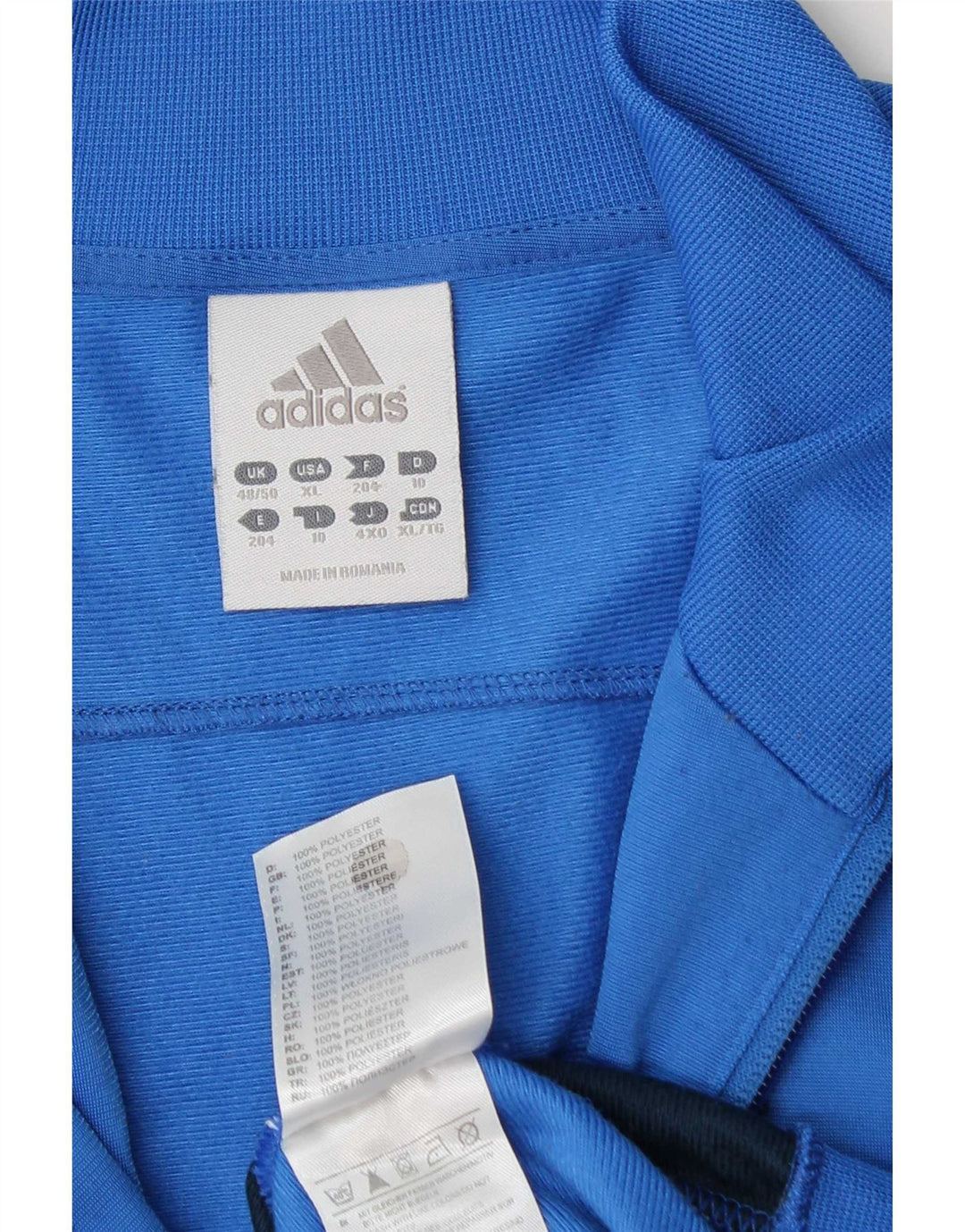 Adidas Mens Tracksuit Top Jacket UK 48/50 XL Azul Colourblock Poliéster