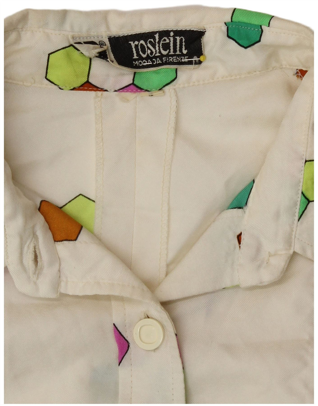 Vestido feminino Roslein A-Line UK 12 médio multicolorido geométrico