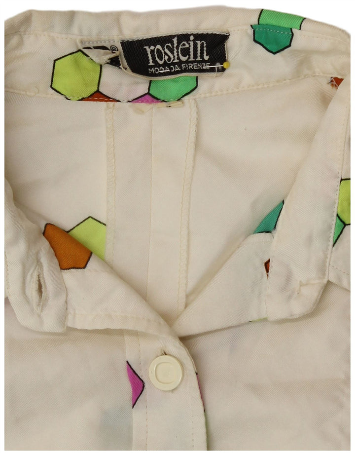 Vestido feminino Roslein A-Line UK 12 médio multicolorido geométrico