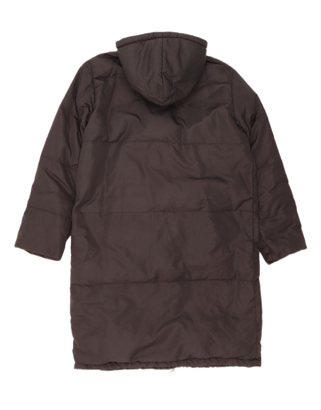 Casaco acolchoado com capuz feminino vintage IT 46 grande poliamida preta