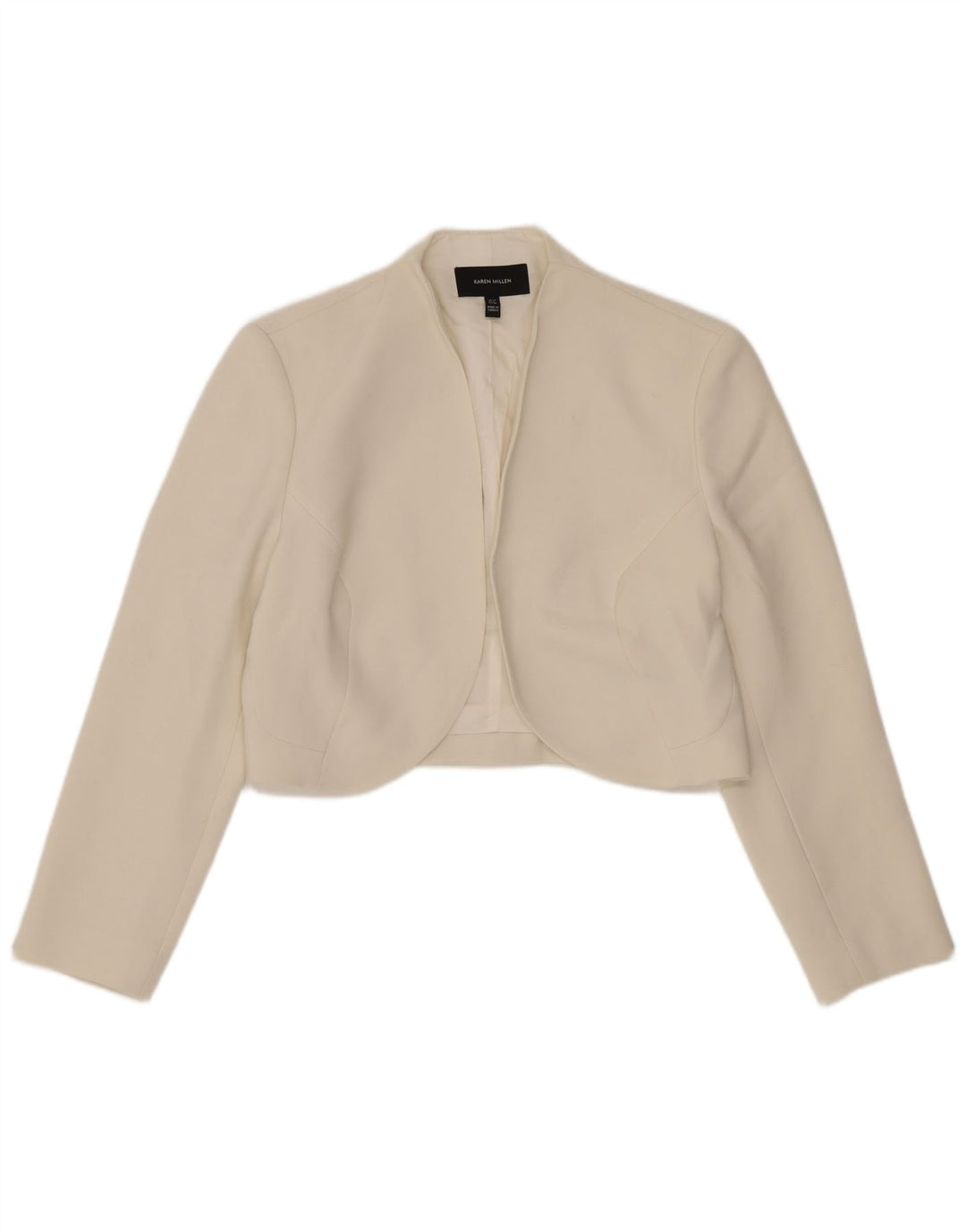 Jaqueta Bolero aberta feminina Karen Millen Reino Unido 10 acetato branco pequeno