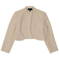 Jaqueta Bolero aberta feminina Karen Millen Reino Unido 10 acetato branco pequeno