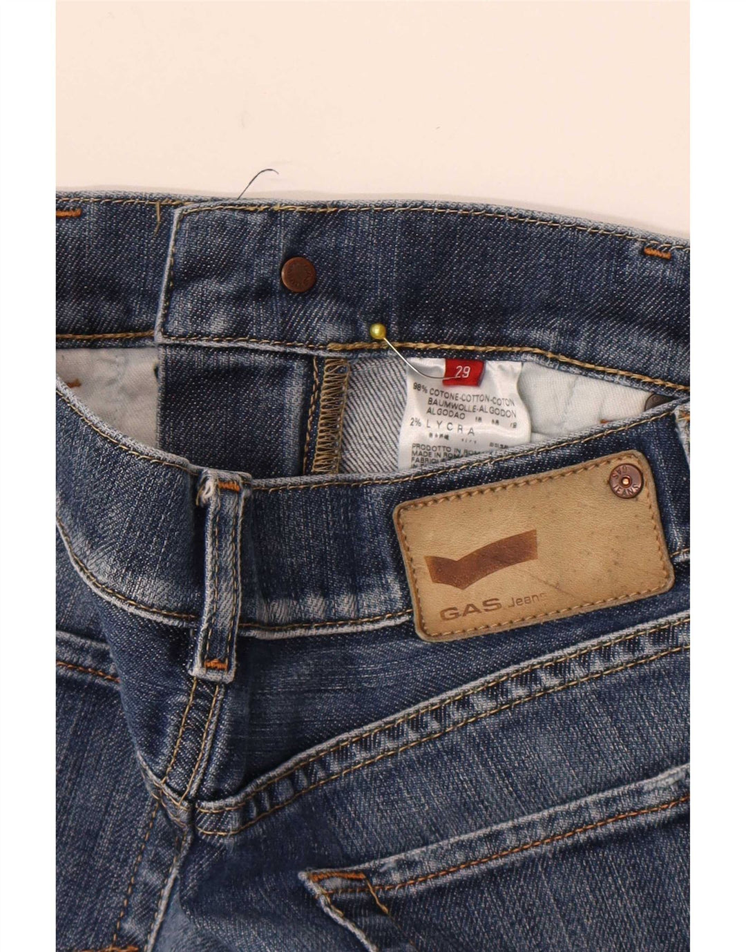 Gas Womens Bootcut Jeans W29 L34 Azul Algodão
