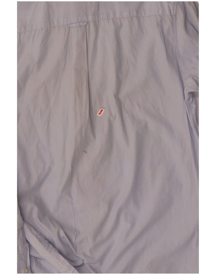 Camisa masculina LYLE & SCOTT grande algodão listrado azul