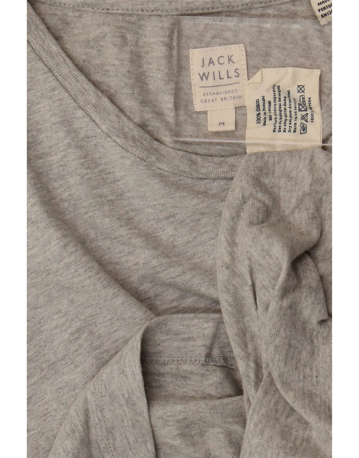 JACK WILLS Top masculino de manga comprida de algodão cinza médio