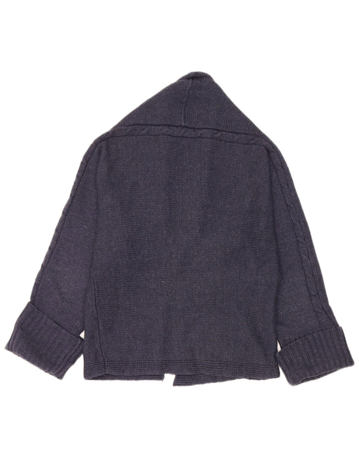 Suéter cardigã feminino Zara UK 14 médio azul marinho acrílico