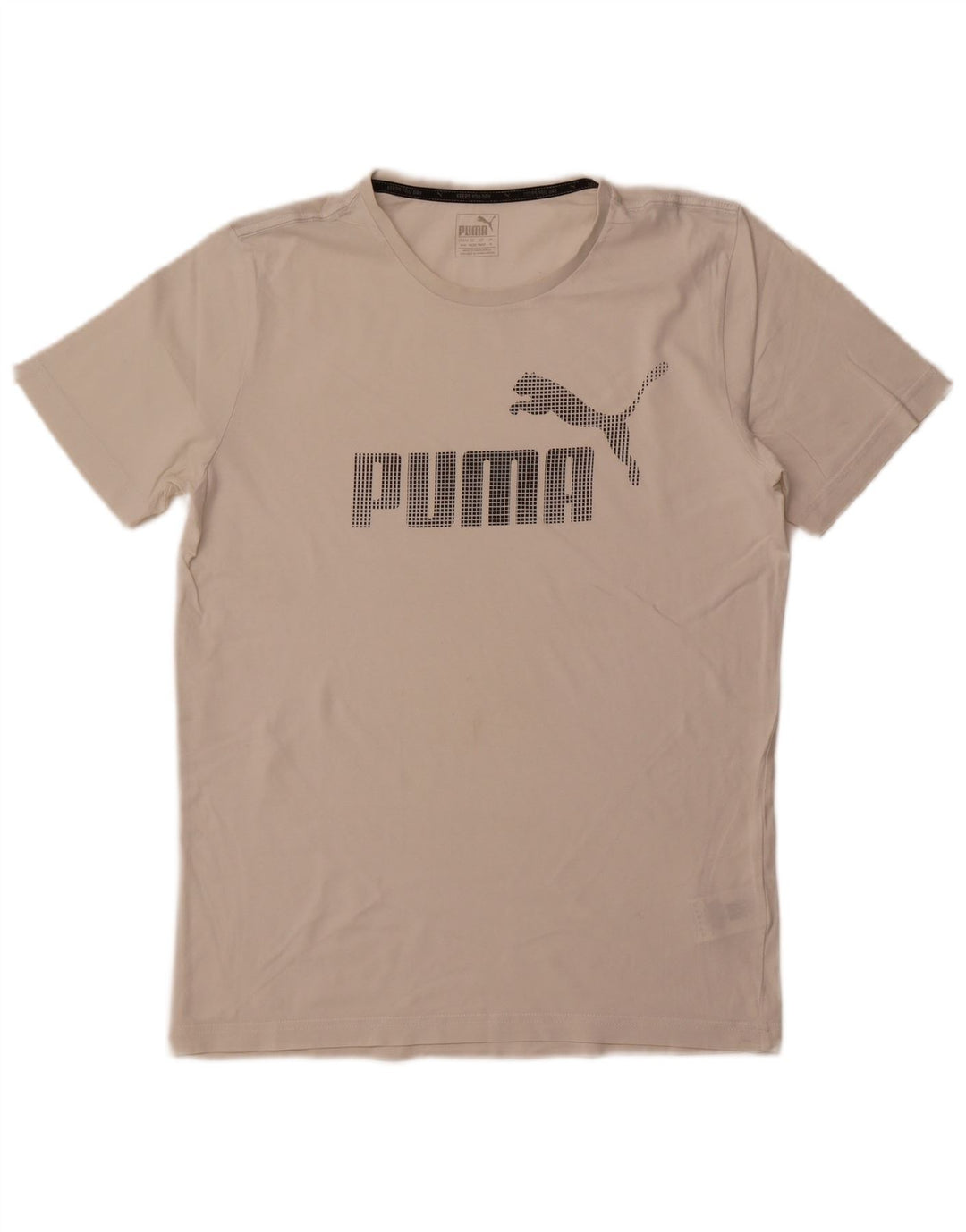 Puma Mens Graphic T-Shirt Top Médio Algodão Branco