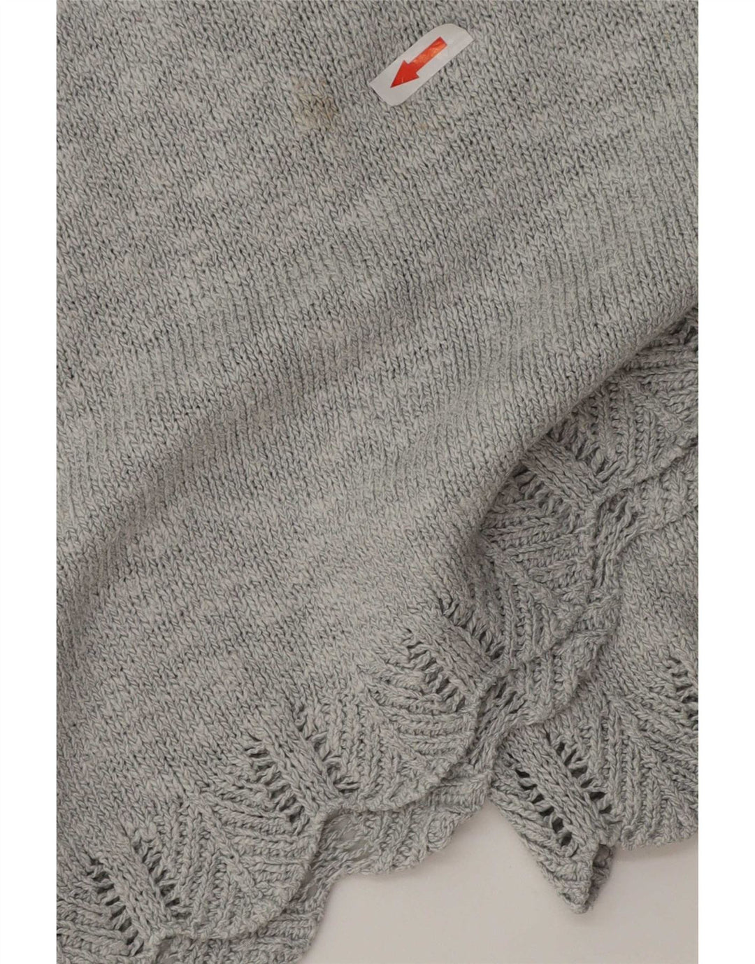 Suéter feminino Marks & Spencer de popeline com decote em V Reino Unido 16 grande cinza
