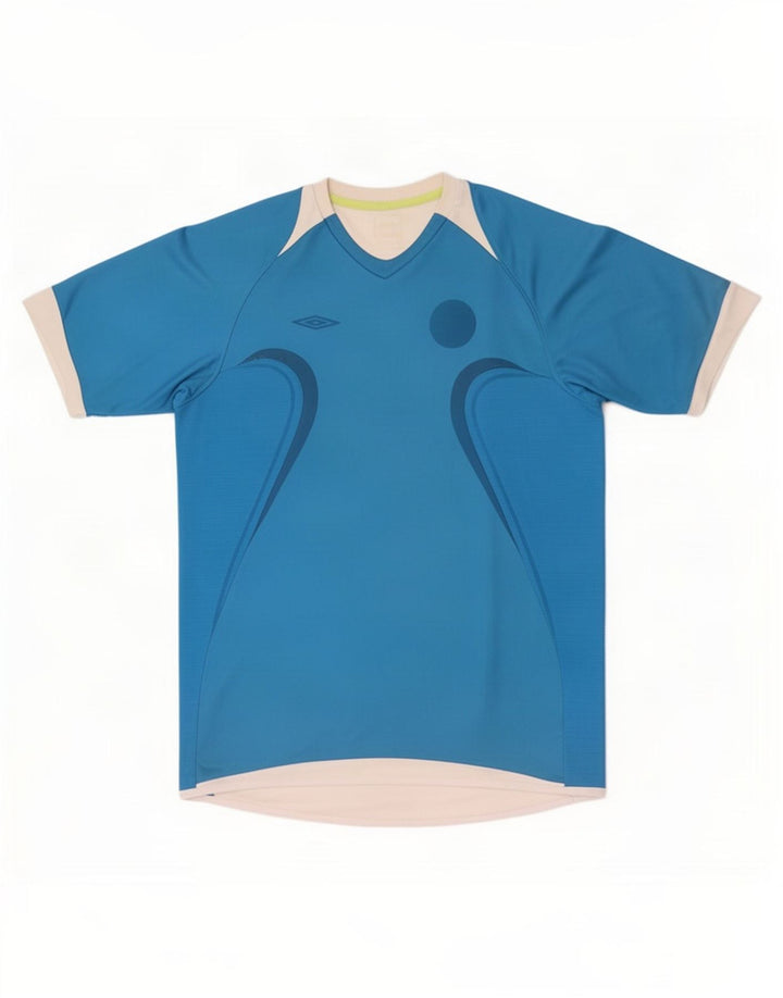 Camiseta masculina Umbro Top médio azul colorblock poliéster