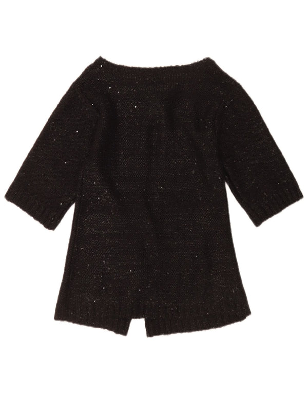 Suéter cardigã feminino Byblos manga 3/4 Reino Unido 4 XS preto manchado