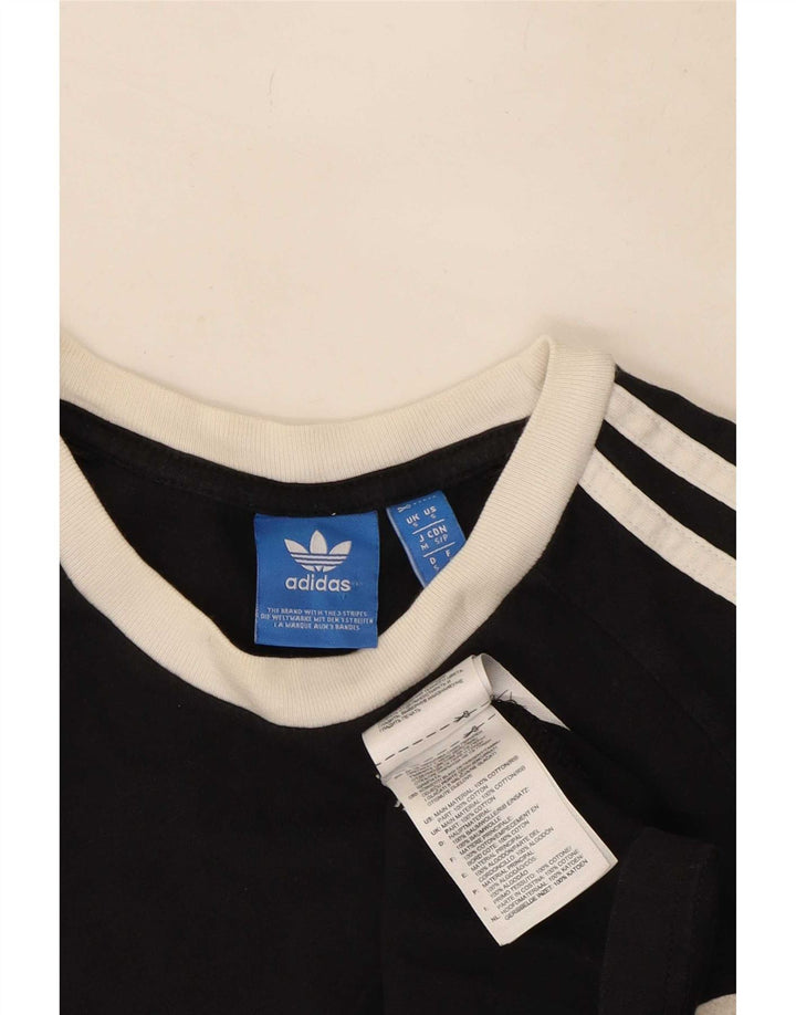 Adidas Mens Camiseta Top Pequeno Algodão Preto