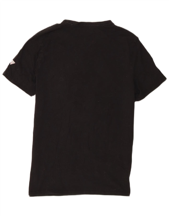 Guess Camiseta Masculina Slim Fit Gráfica Top Grande Preto