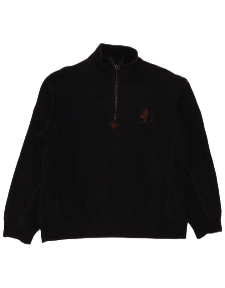Suéter feminino Marlboro Classics com gola e zíper Reino Unido 16 grande preto