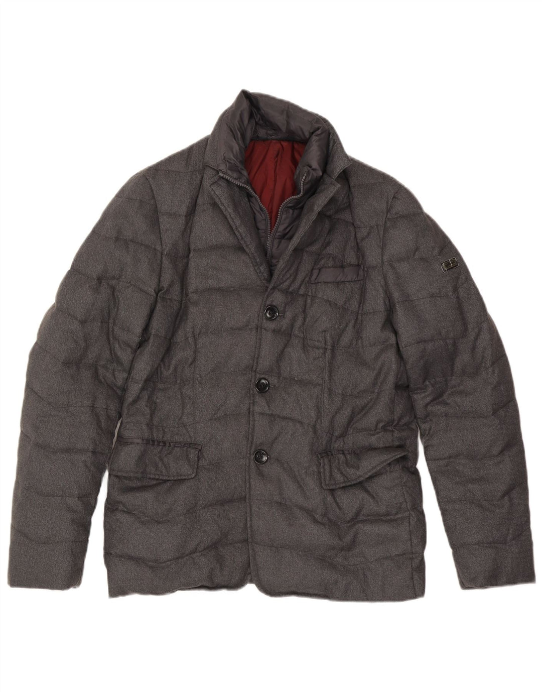 Jaqueta acolchoada masculina Gas UK 36 pequena poliamida cinza