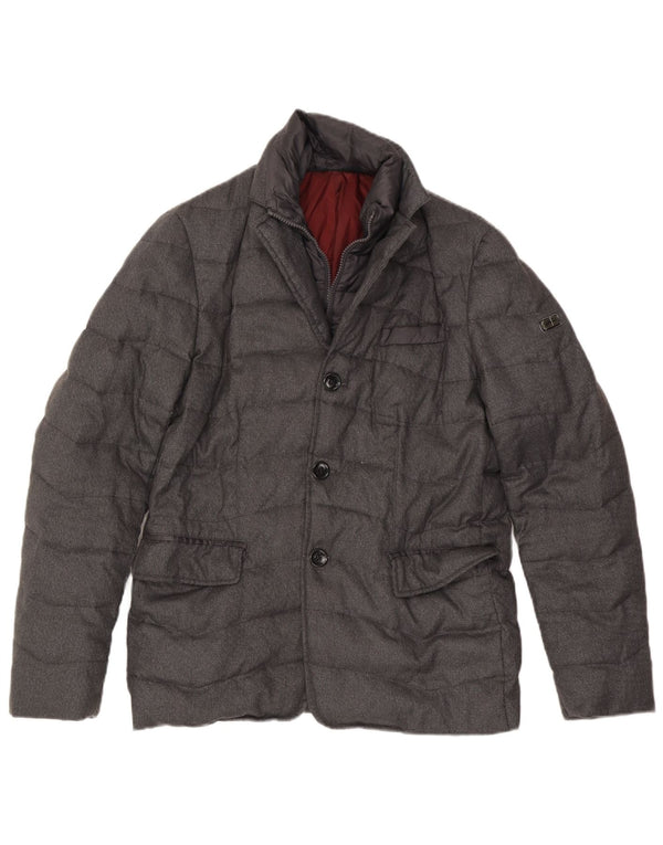 Jaqueta acolchoada masculina Gas UK 36 pequena poliamida cinza