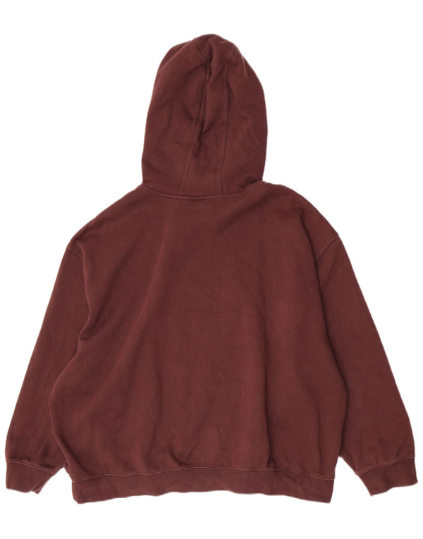 Adidas Womens Oversized Hoodie Jumper UK 20/22 XL Brown Cotton