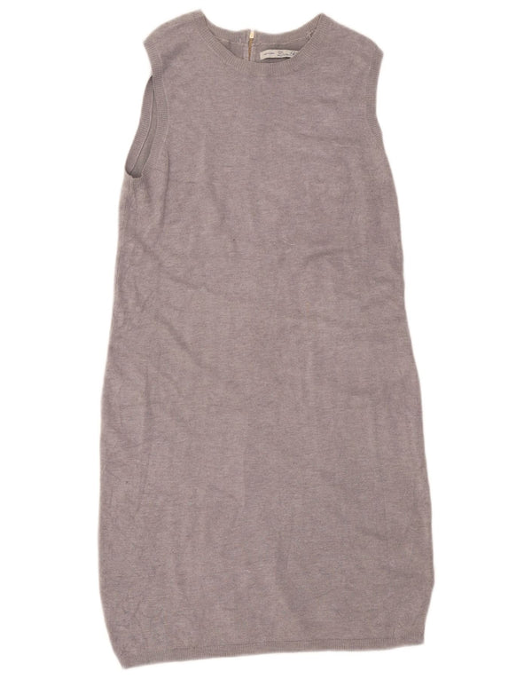 Zara Vestido feminino sem mangas sem mangas UK 12 cinza médio