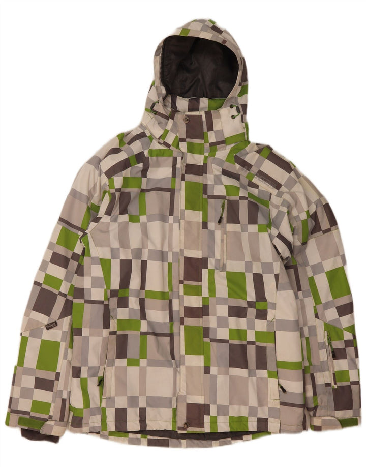 Jaqueta de esqui masculina Tog 24 com capuz UK 38 médio bege geométrico