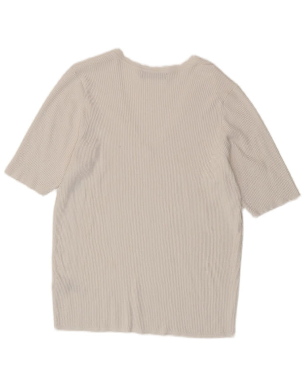 Camiseta feminina Marks & Spencer UK 14 grande viscose branca