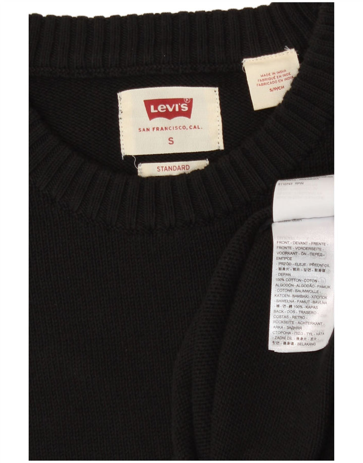 Suéter masculino Levi's Standard com gola redonda, pequeno algodão preto