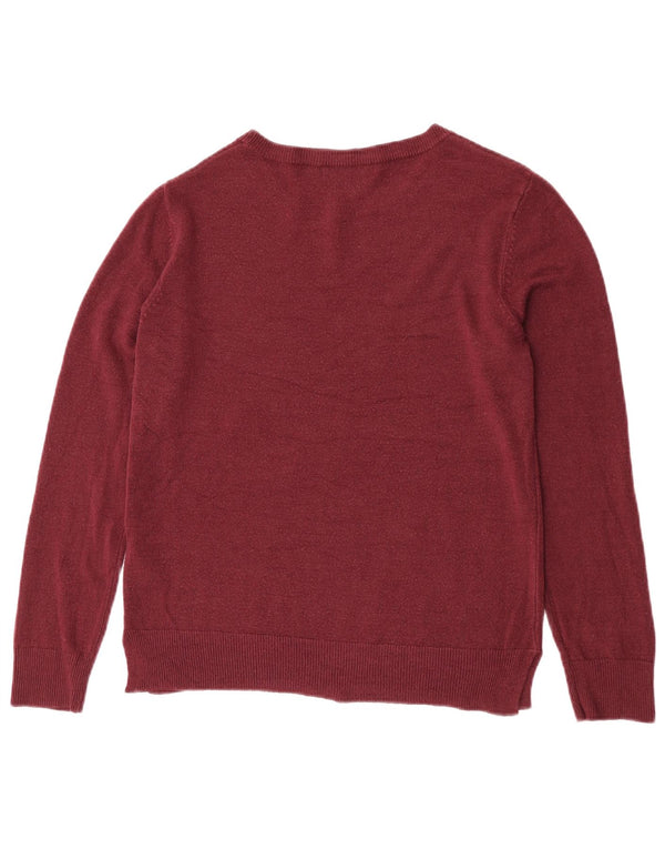 Suéter feminino Marks & Spencer com gola canoa Reino Unido 12 acrílico marrom médio
