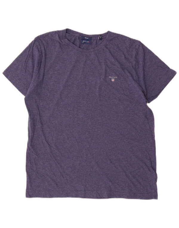 Camiseta masculina regular Gant grande algodão manchado azul marinho