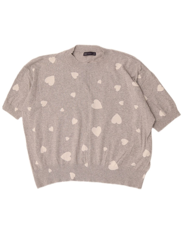 Suéter feminino Marks & Spencer de manga curta com gola tartaruga Reino Unido 18 XL Verde