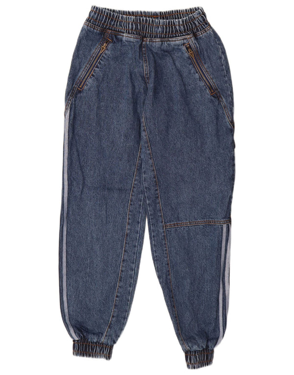 Adidas feminino Ivy Park Cargo Joggers jeans soltos XS W25 L29 azul algodão
