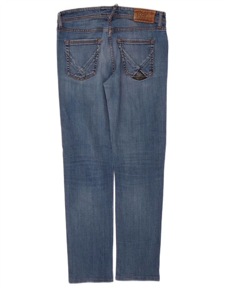 Roy Rogers feminino superior slim jeans W31 L30 algodão azul